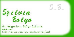 szilvia bolyo business card